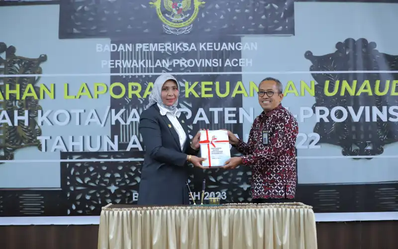 Pemkab Nagan Raya Serahkan LKPD Unaudited 2022 kepada BPK RI