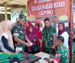 Bantu Warga Dapatkan Beras Terjangkau, Kodim Simeulue Dan Bulog Gelar Gerakan Pangan Murah