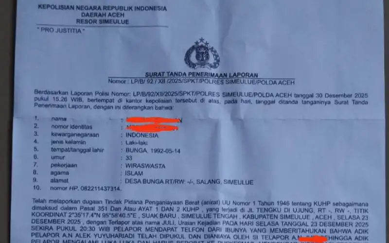 Diduga Lakukan Penganiyaan Berat, Seorang ASN Segera Ditahan Polres Simeulue