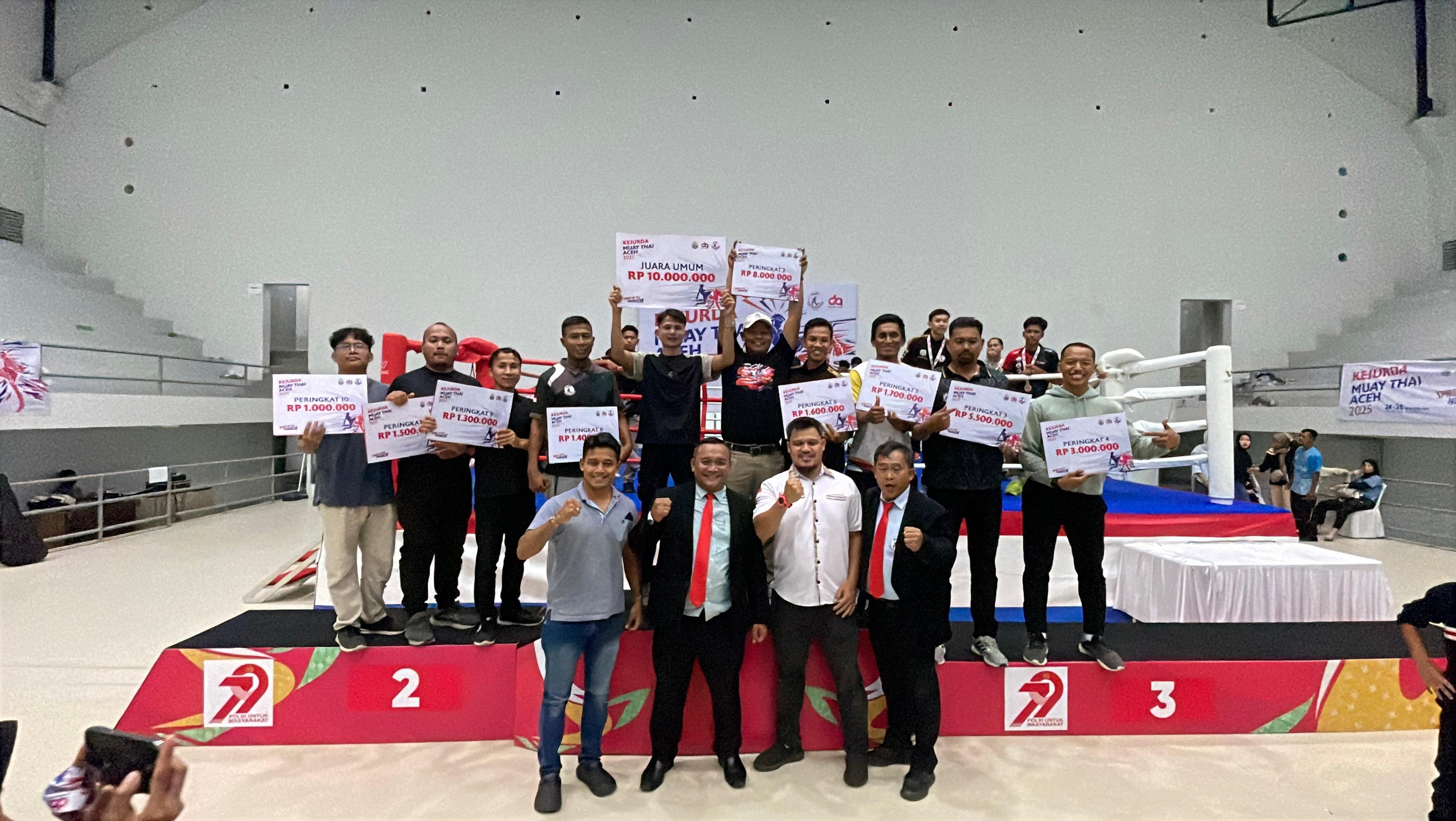 Bireuen Raih Juara Umum Kejurda Muaythai Aceh 2025